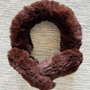 Saks Fifth Avenue Brown Fur Scarf